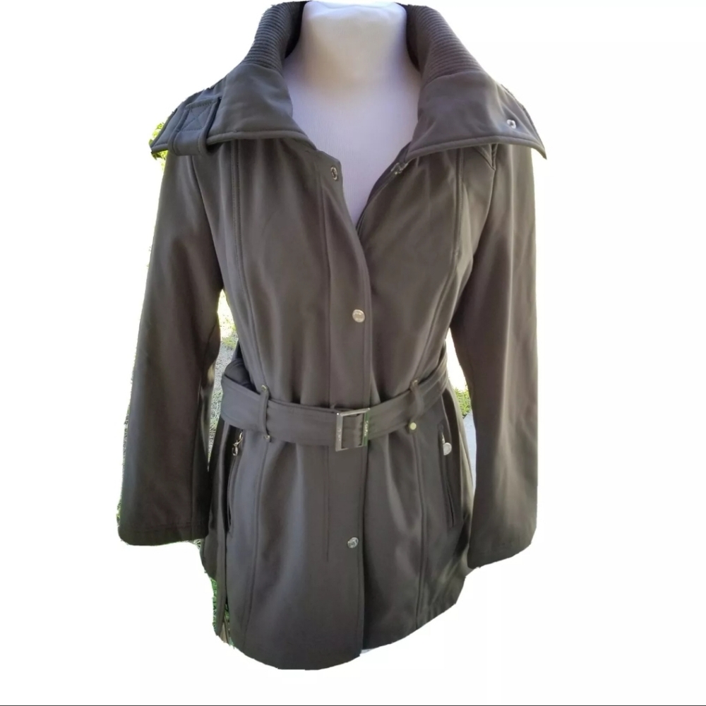 Calvin Klein Trench Coat Womens Large Snap Zip